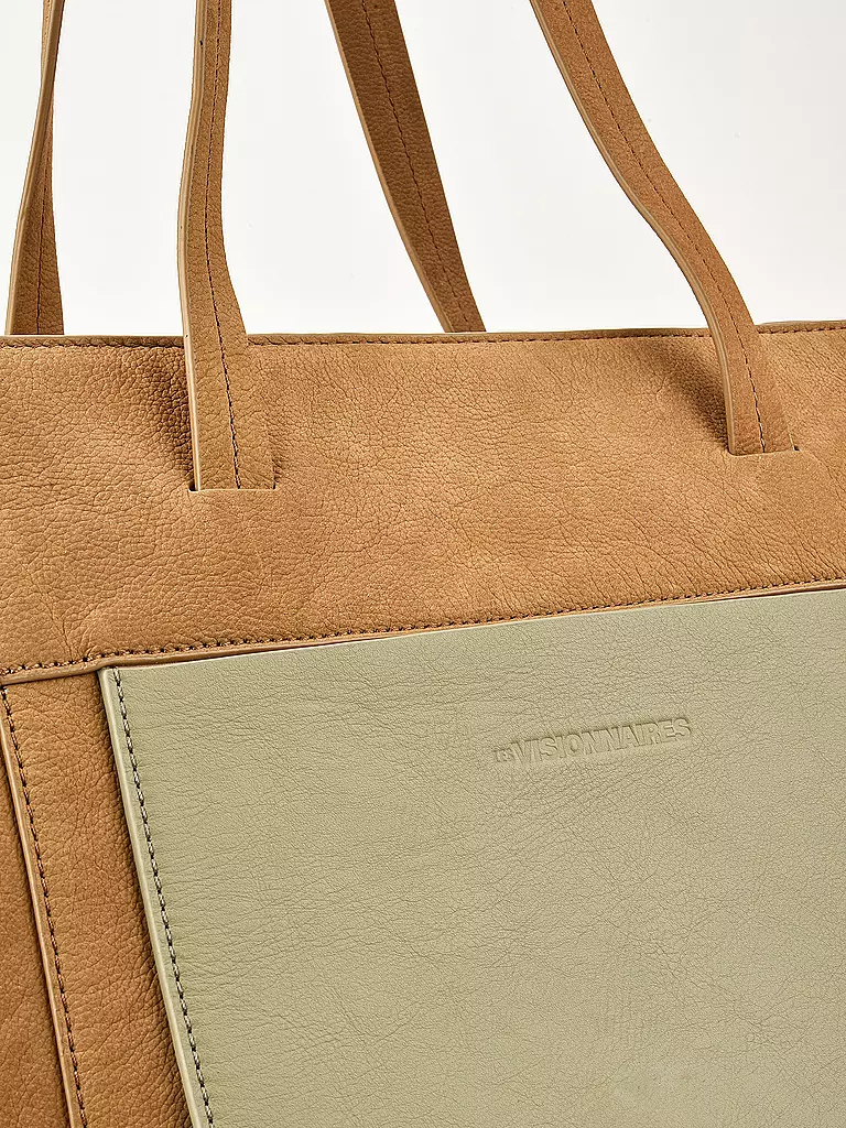LES VISIONNAIRES | Ledertasche - Shopper NEA BICOLOR | braun