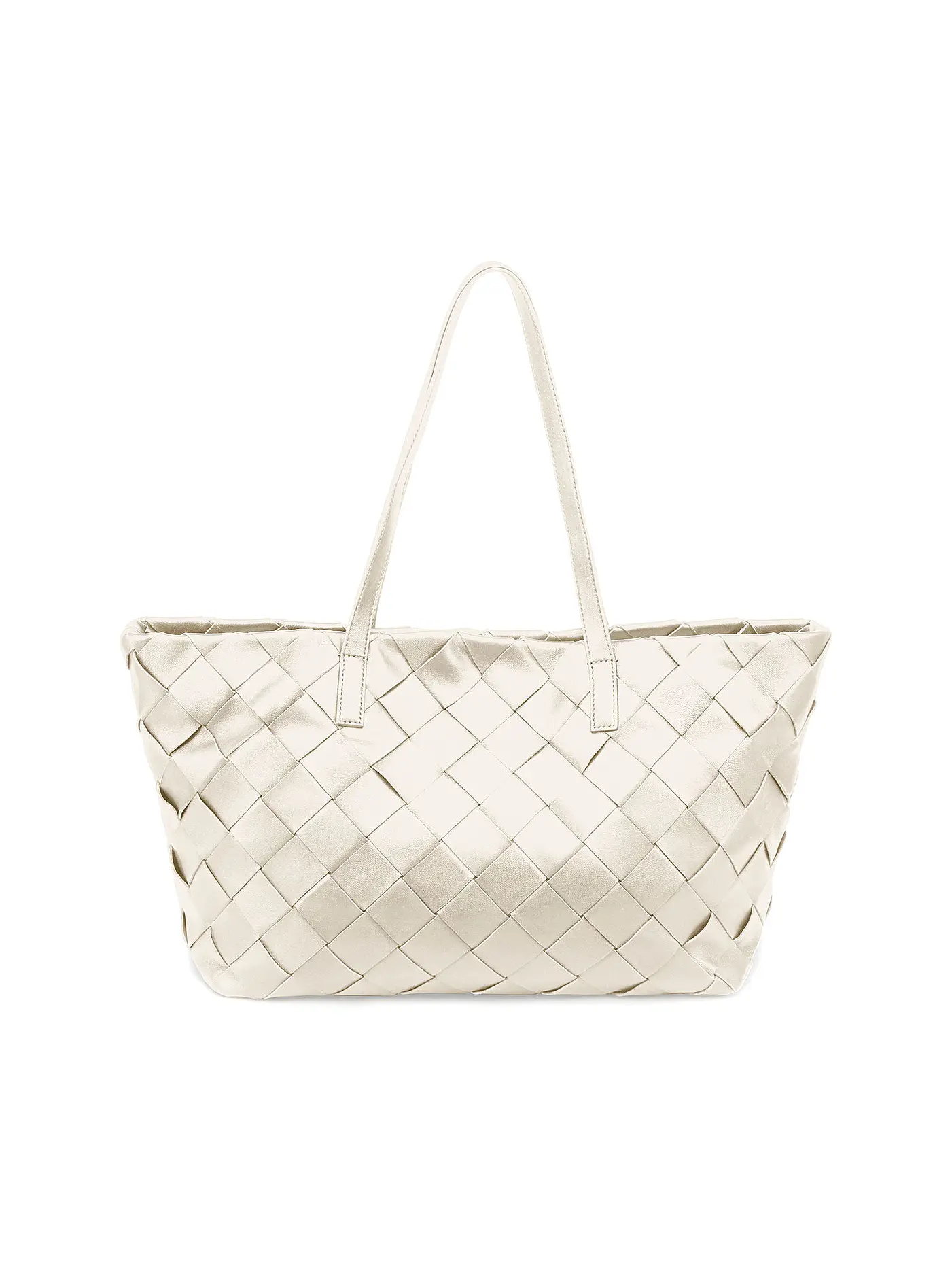 LES VISIONNAIRES | Ledertasche - Shopper ODILE WEAVE | weiss