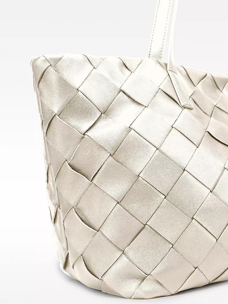 LES VISIONNAIRES | Ledertasche - Shopper ODILE WEAVE | weiss