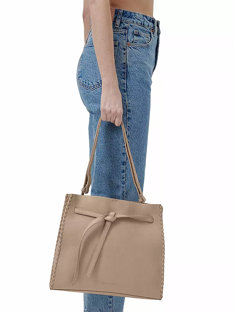 LES VISIONNAIRES | Ledertasche - Umhängetasche Aurora | beige