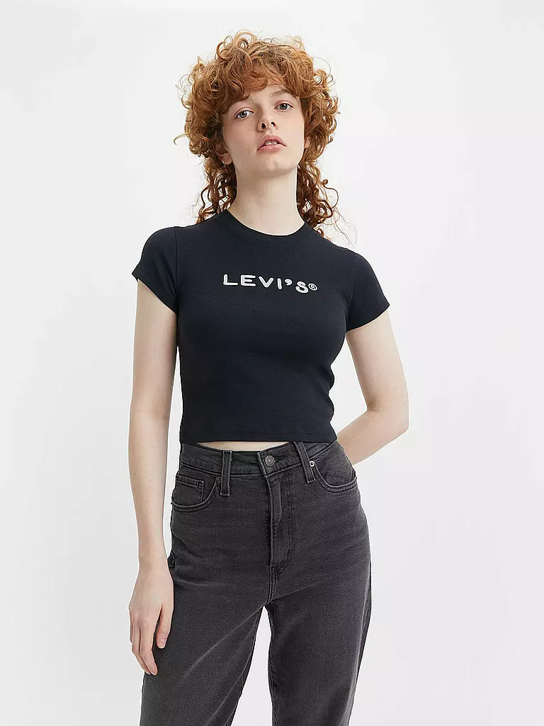 LEVI'S | T-Shirt - Croptop | schwarz