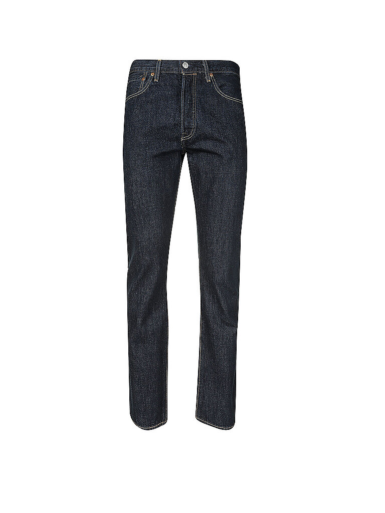 Levis 501 Straight Fit-Jeans mit hoher Leibhöhe in dunkler Waschung