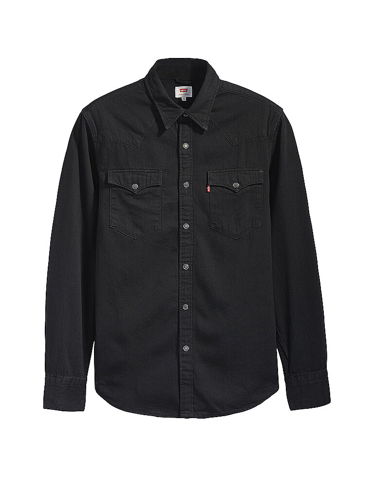 Levi's Herren Barstow Western Standard Hemd,Marble Black Denim Rinse,L