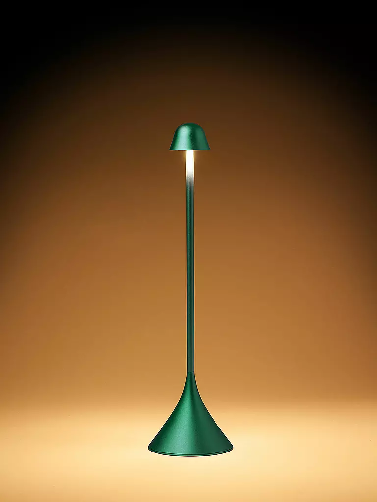 LEXON | LED Lampe STELI 28,6cm Dark-Green | hellblau