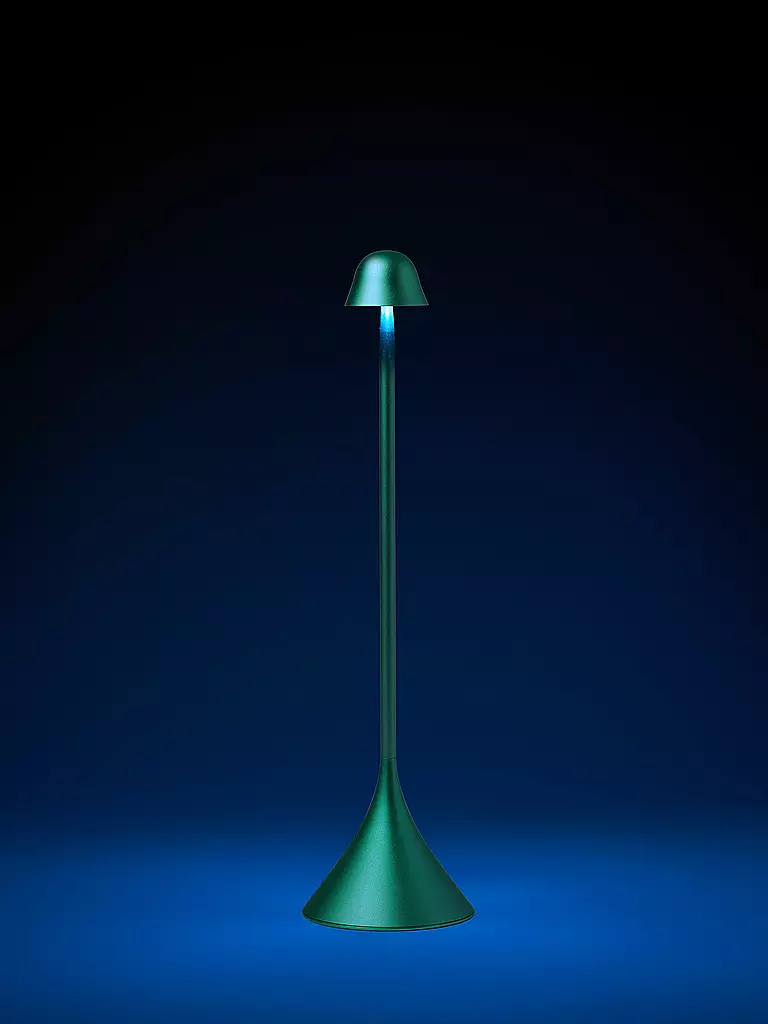 LEXON | LED Lampe STELI 28,6cm Dark-Green | hellblau