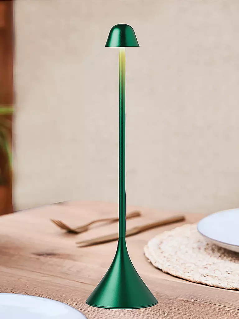 LEXON | LED Lampe STELI 28,6cm Dark-Green | hellblau