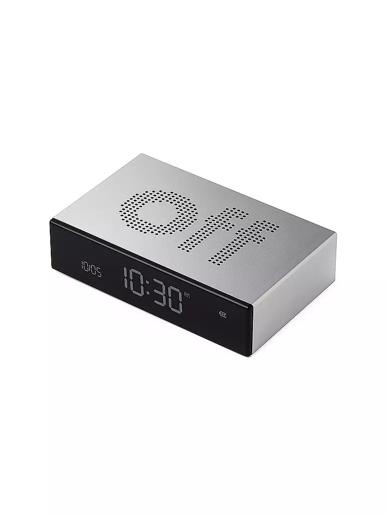 LEXON | Wecker FLIP PREMIUM 10x6,5cm Alu Finish | silber