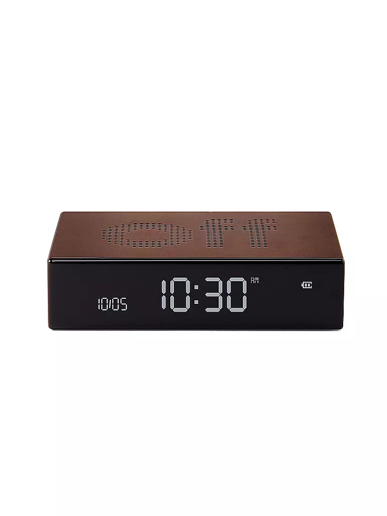 LEXON | Wecker FLIP PREMIUM 10x6,5cm Bronze  | braun
