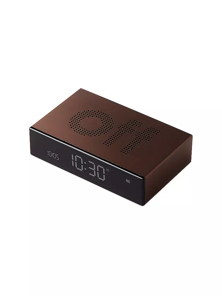 LEXON | Wecker FLIP PREMIUM 10x6,5cm Bronze  | braun