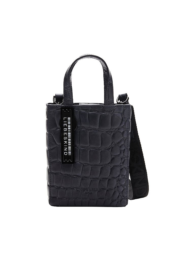 LIEBESKIND BERLIN Ledertasche  Paper Bag Kroko Tote XS  blau
