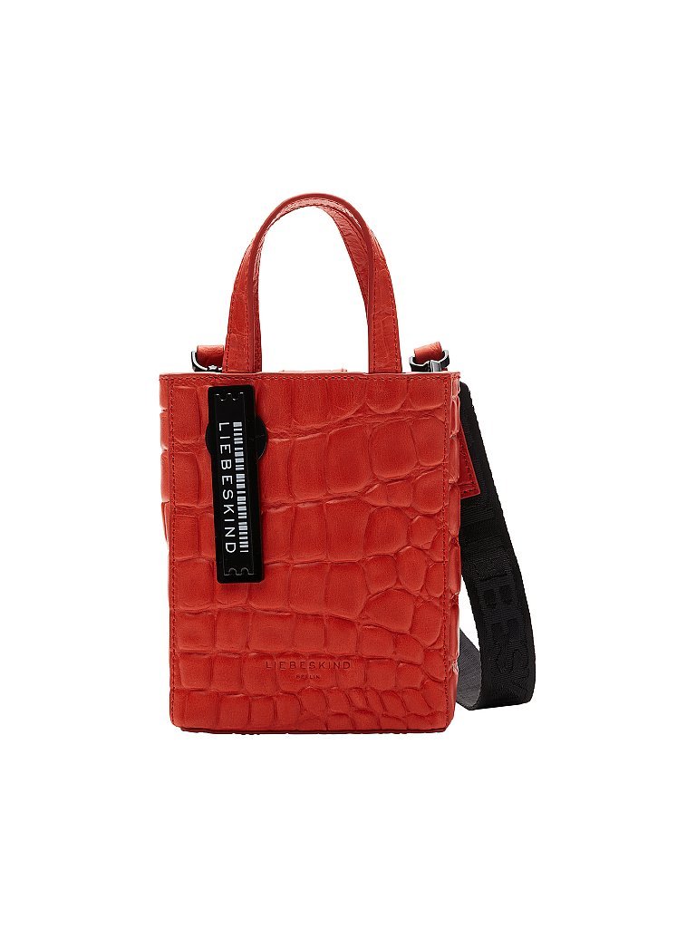 LIEBESKIND BERLIN Ledertasche  Paper Bag Kroko Tote XS  rot