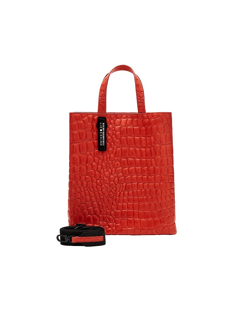 LIEBESKIND BERLIN Ledertasche  Paper Bag Kroko Tote M  rot