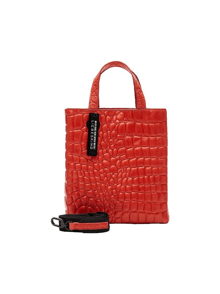 LIEBESKIND BERLIN Ledertasche - Shopper  Paper Bag Kroko Tote S  rot