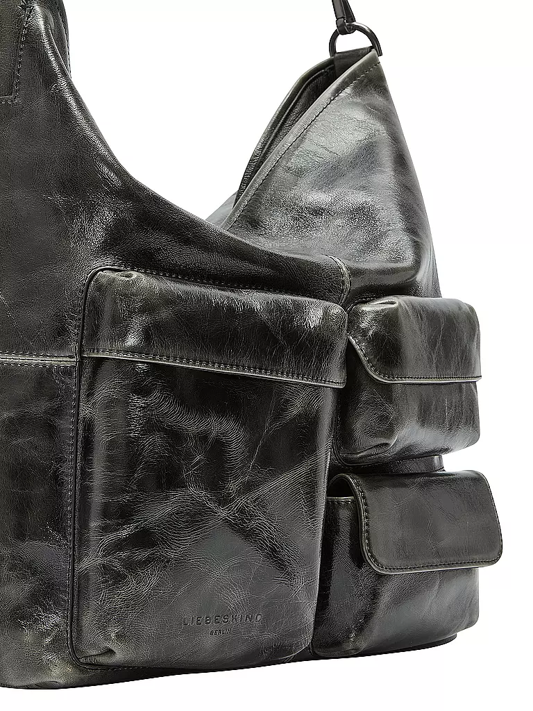 LIEBESKIND BERLIN | Ledertasche - Hobo Medium | schwarz