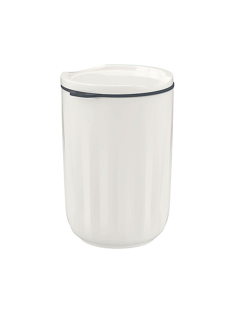 LIKE BY VILLEROY & BOCH | ToGo&ToStay Becher, mit Deckel, 300ml, weiß | creme