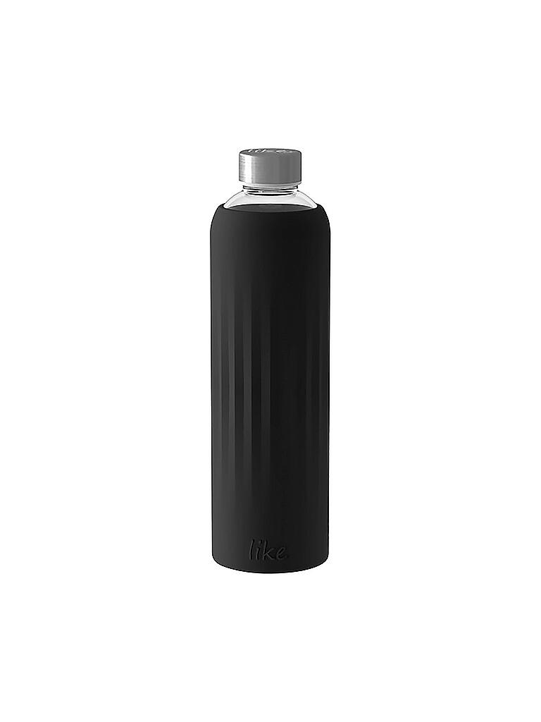 LIKE BY VILLEROY & BOCH | ToGo&ToStay Glas-Flasche, 1l, mit Silikonmantel, schwarz | schwarz