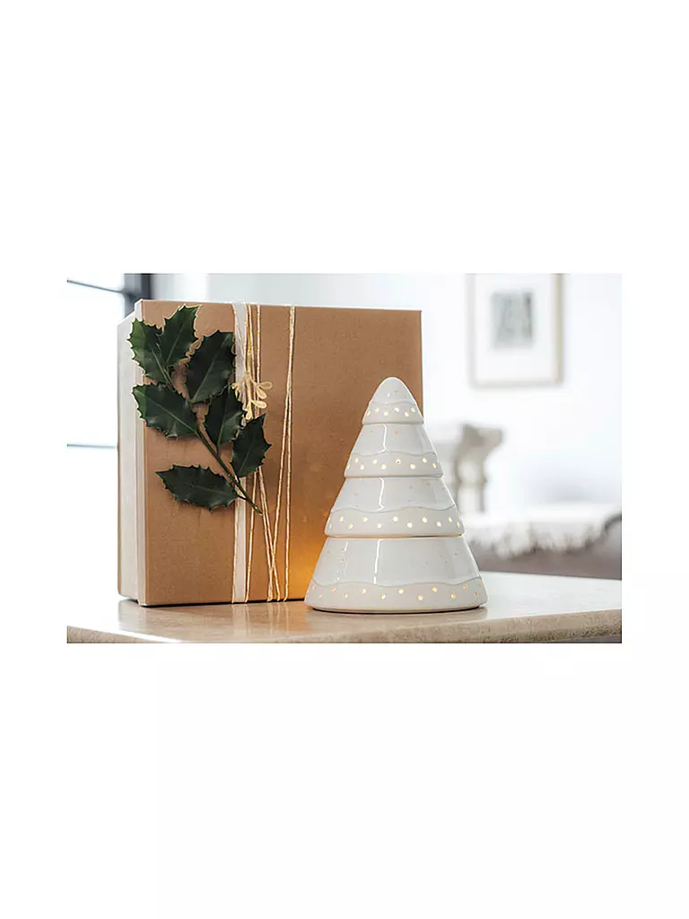 LIKE BY VILLEROY & BOCH | Windlicht Baum WINTER GLOW 14,5x14,5cm | weiss