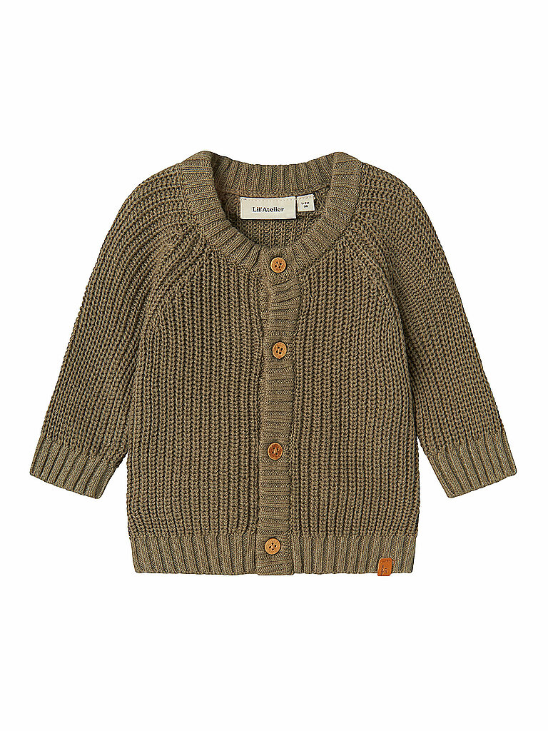 LIL ATELIER Baby Strickjacke NBNEMLEN olive | 86