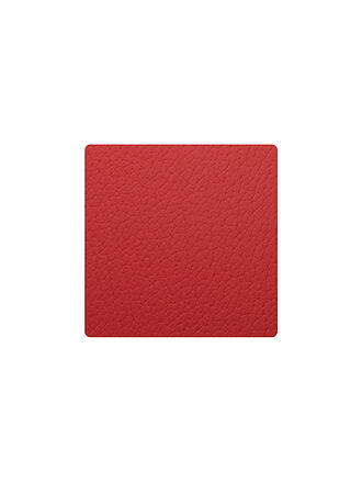 LIND DNA | Leder-Untersetzer eckig Bull 10x10cm Red