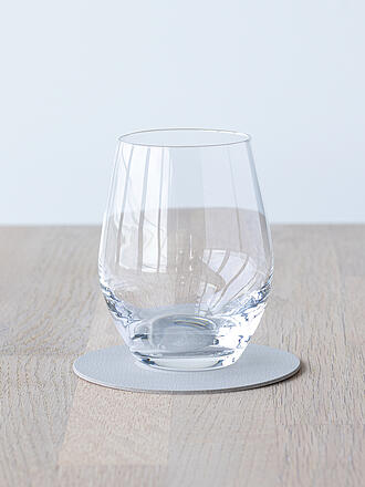 LIND DNA | Leder Untersetzer rund 10cm Oyster White