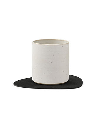 LIND DNA | Leder-Untersetzer oval NUPO 11x13cm Black Ink 