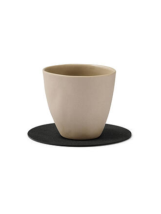 LIND DNA | Leder-Untersetzer rund NUPO 10cm Black Ink