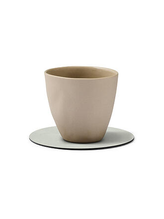 LIND DNA | Leder-Untersetzer rund NUPO 10cm Metallic