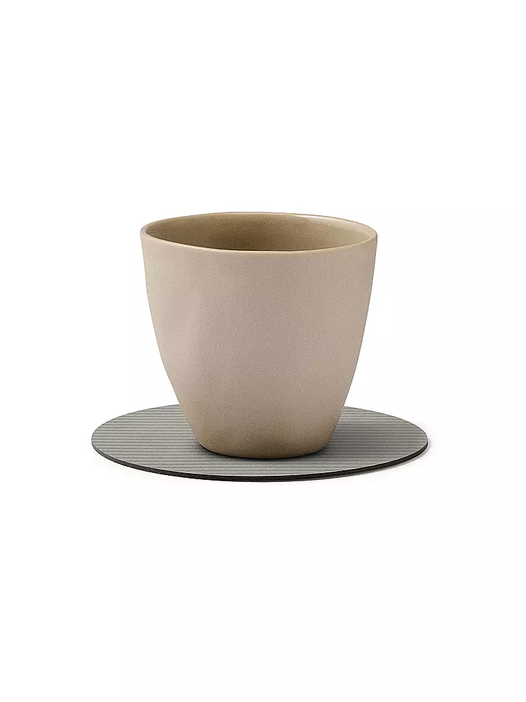 LIND DNA |  Glasuntersetzer 10cm CORDUROY RUND Light Grey | hellgrau