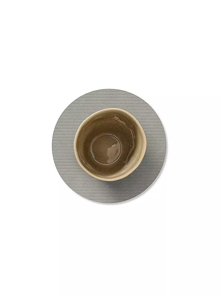 LIND DNA |  Glasuntersetzer 10cm CORDUROY RUND Light Grey | hellgrau