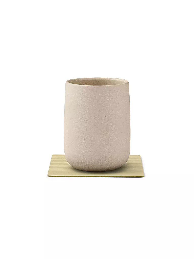 LIND DNA |  Glasuntersetzer 10x10cm CORDUROY ECKIG Lemon Sorbet  | beige