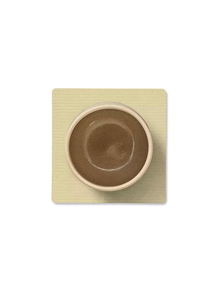 LIND DNA |  Glasuntersetzer 10x10cm CORDUROY ECKIG Lemon Sorbet  | beige