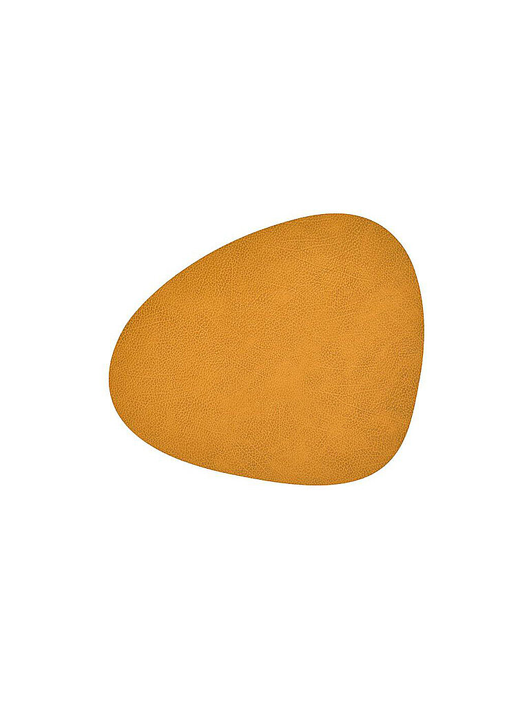LIND DNA Leder-Tischset Hippo oval 37x44cm (Curry) gelb