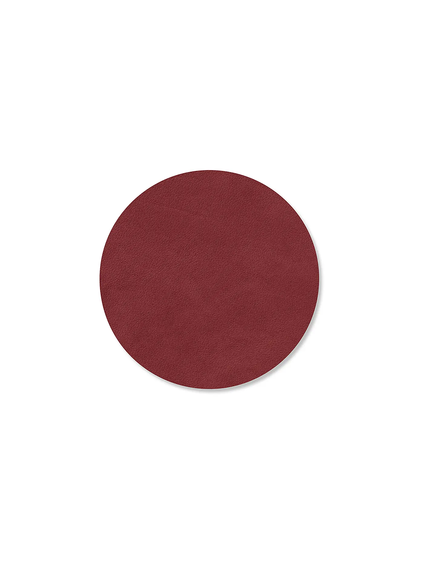 LIND DNA | Leder-Untersetzer rund Nupo 10cm Sand | rot