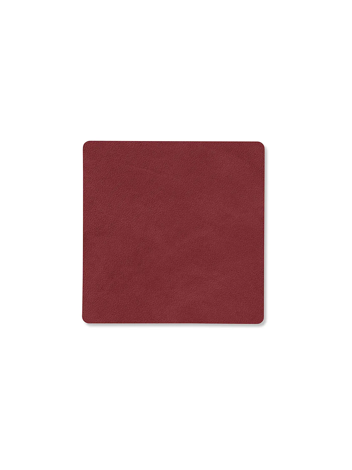 LIND DNA | Leder Untersetzer eckig 10x10cm Caviar | rot