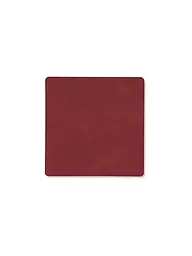 LIND DNA | Leder-Untersetzer eckig 10x10cm Pastel Green | rot