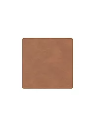 LIND DNA | Leder-Untersetzer eckig 10x10cm Pastel Green | braun