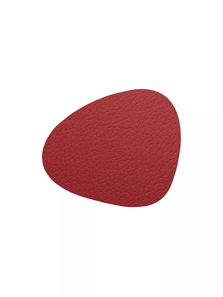 LIND DNA | Leder-Untersetzer oval Bull 11x13cm Red | rot