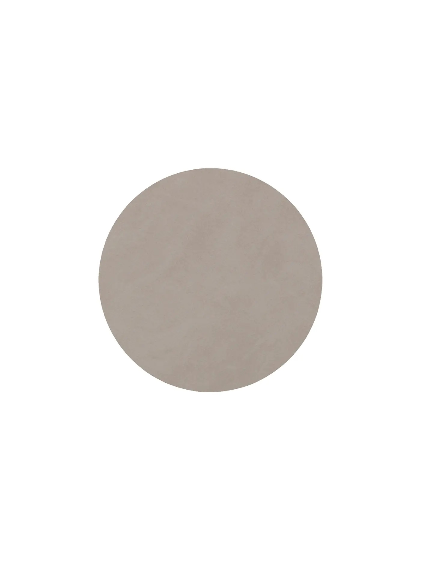 LIND DNA | Leder-Untersetzer rund Nupo 10cm Sand | hellgrau