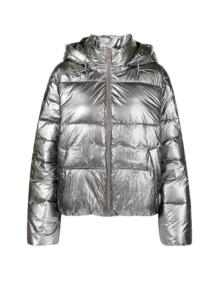 Regenjacke Jacke Damen Silber Metallic Steppjacke Silber Metallic