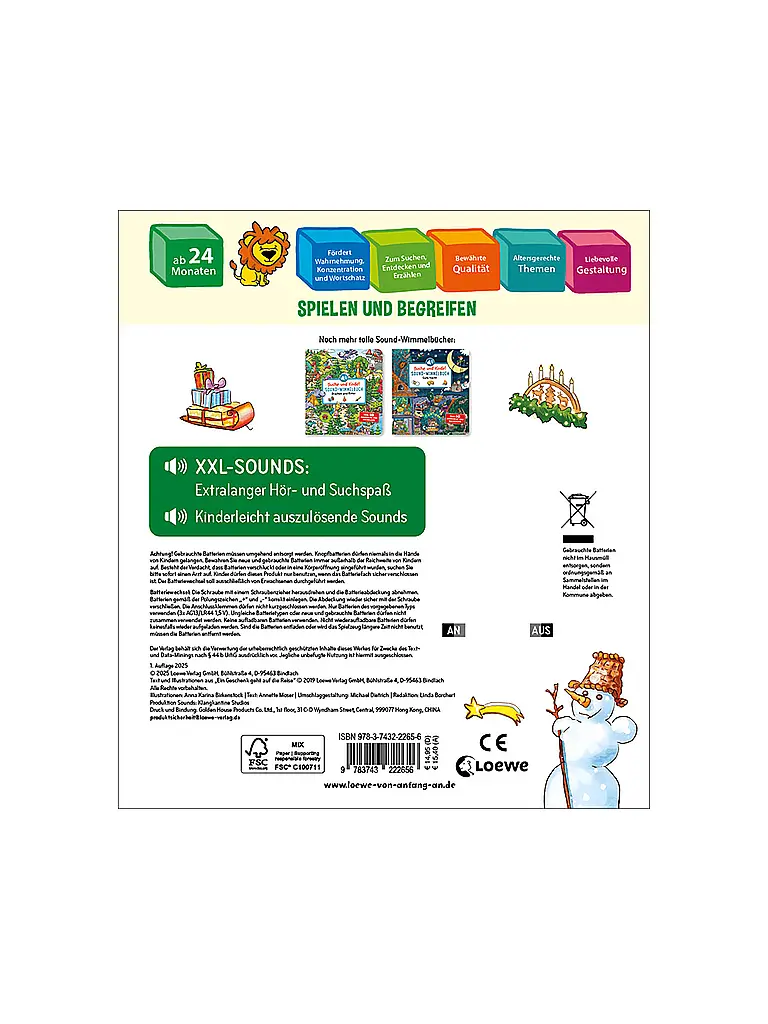 LOEWE VERLAG | Buch - Suche und finde! Sound-Wimmelbuch - Weihnachten  | bunt