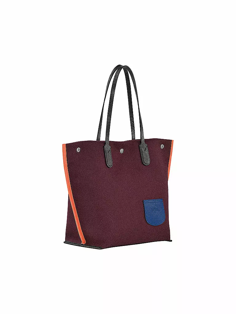 LONGCHAMP | Essential Flanelle Shoulder Bag Large, Burgundy | beere