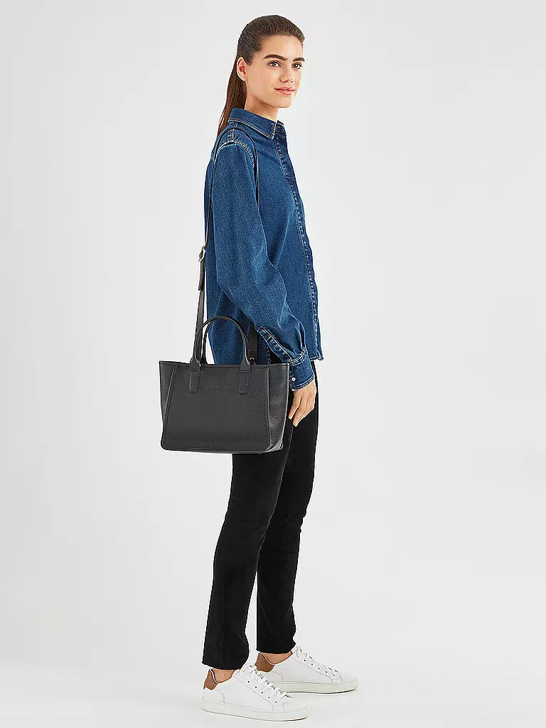 LONGCHAMP | Le Foulonné Henkel-Tasche, Black | schwarz