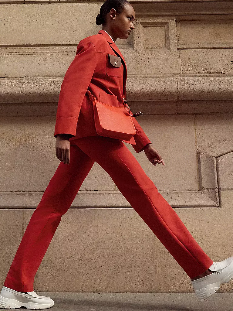 LONGCHAMP | Le Foulonné Umhängetasche mit Reißverschluss Small, Paprika | rot