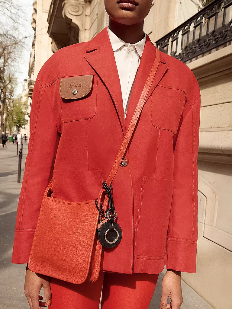LONGCHAMP | Le Foulonné Umhängetasche mit Reißverschluss Small, Paprika | rot