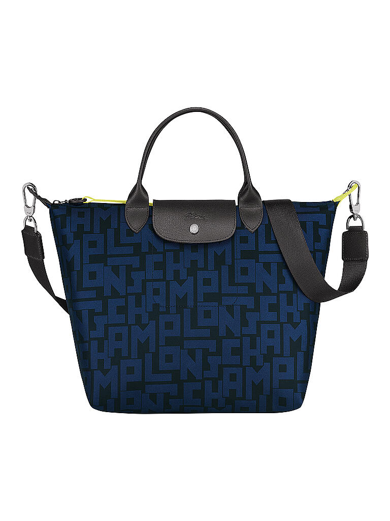 LONGCHAMP | Le Pliage Collection Handtasche M, Black / Navy | schwarz