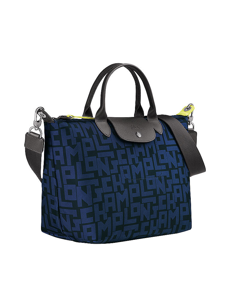 LONGCHAMP | Le Pliage Collection Handtasche M, Black / Navy | schwarz