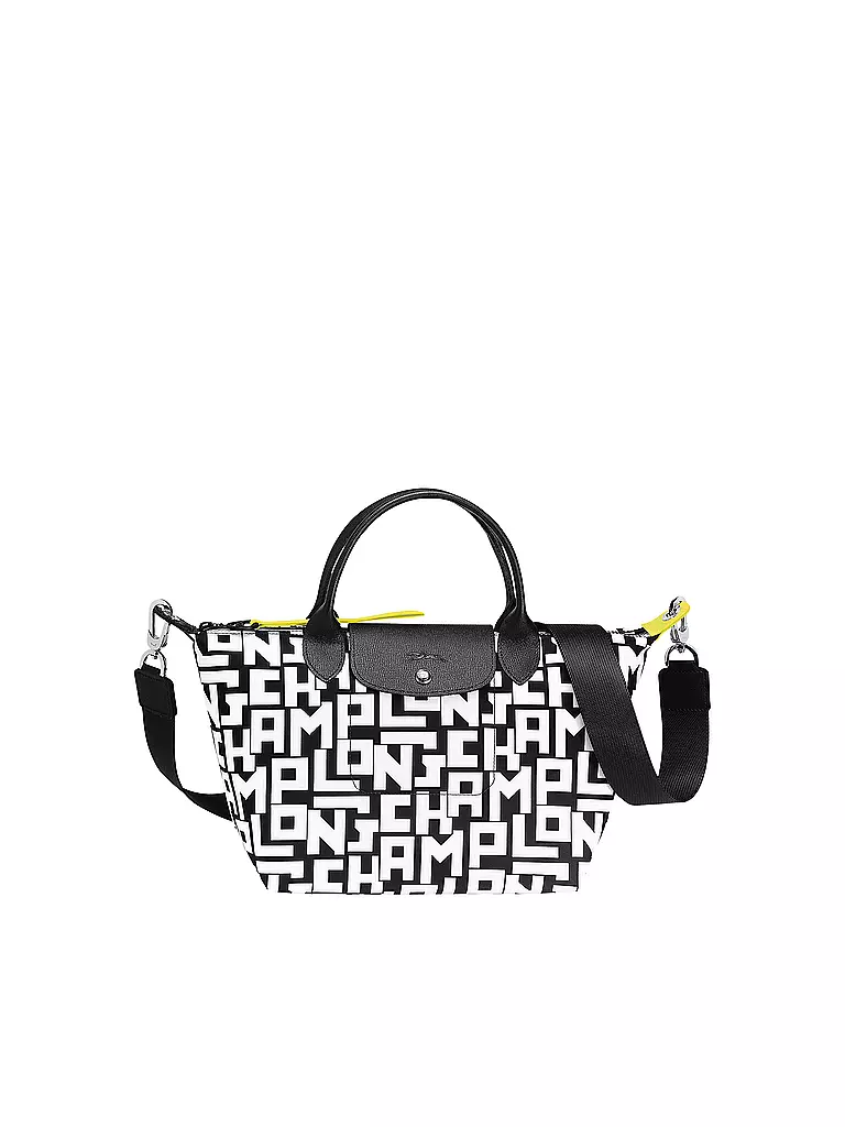 LONGCHAMP | Le Pliage Collection Handtasche S, Black / White | schwarz