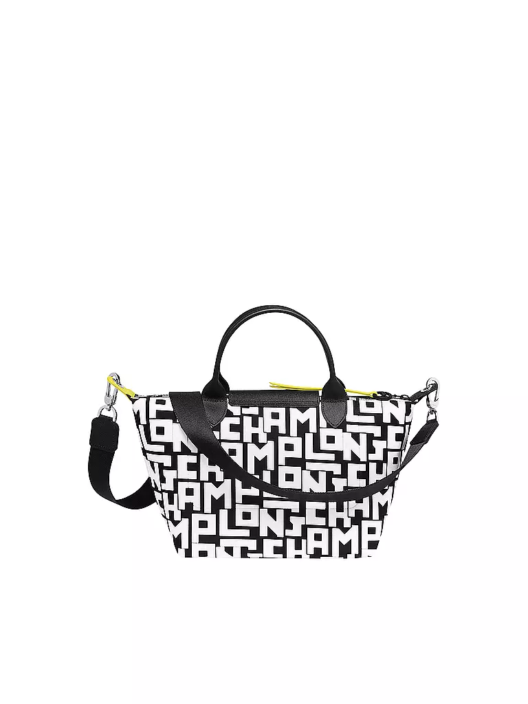 LONGCHAMP | Le Pliage Collection Handtasche S, Black / White | schwarz