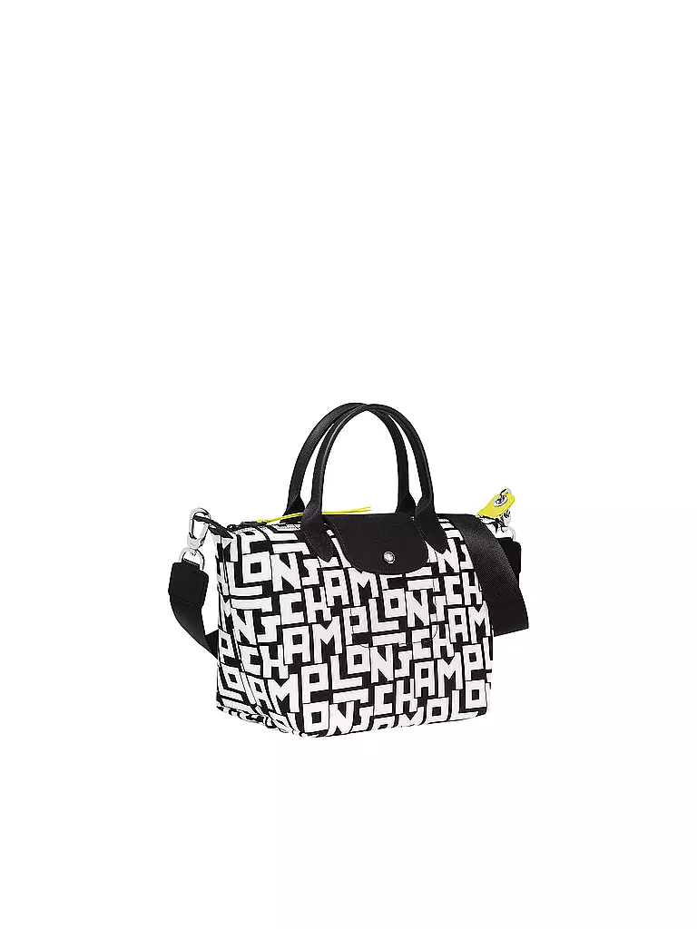 LONGCHAMP | Le Pliage Collection Handtasche S, Black / White | schwarz