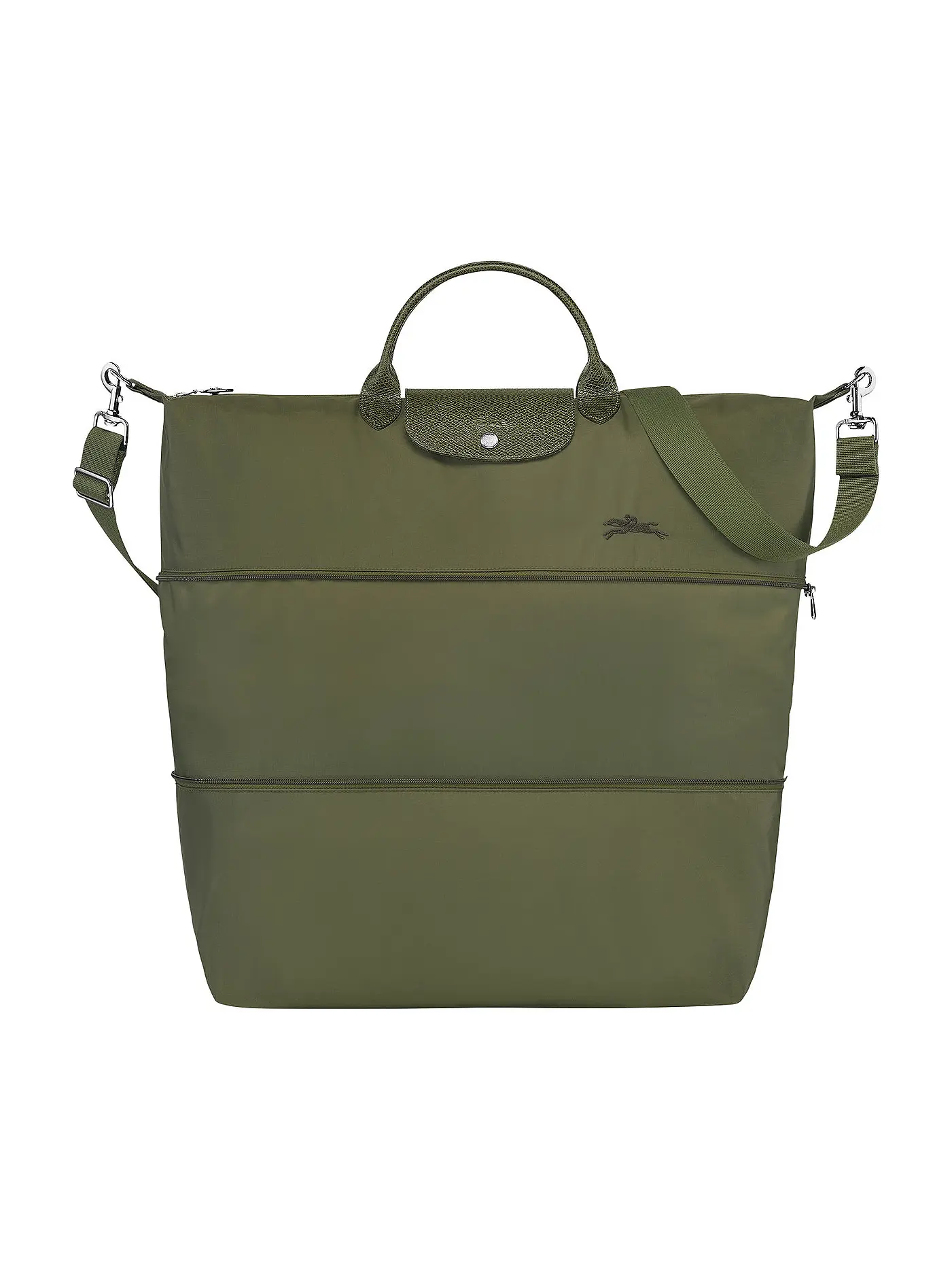 LONGCHAMP | Le Pliage Green Erweiterbare Reisetasche, Graphite | olive